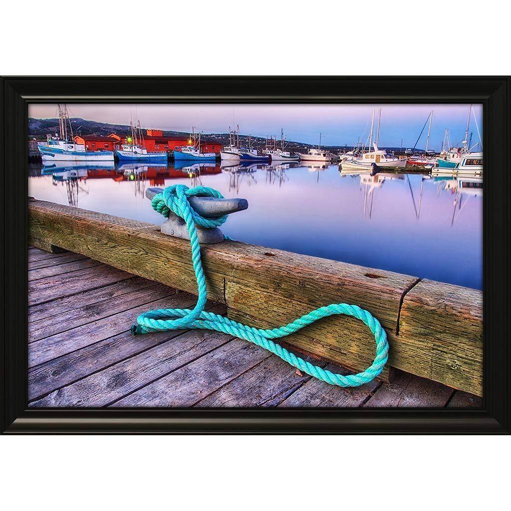 Giclée impr laminée encadrée Marina rosée crépuscule 24x36po