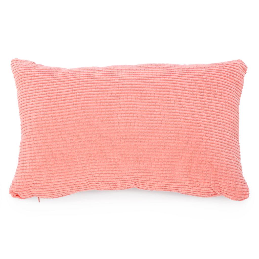 Coussin à motif carré 17 x 11 po corail