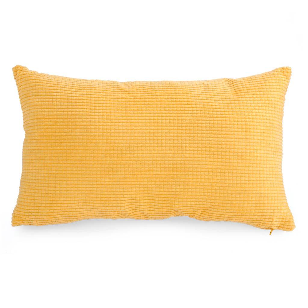 19" x 11" Yellow Square Motif Cushion
