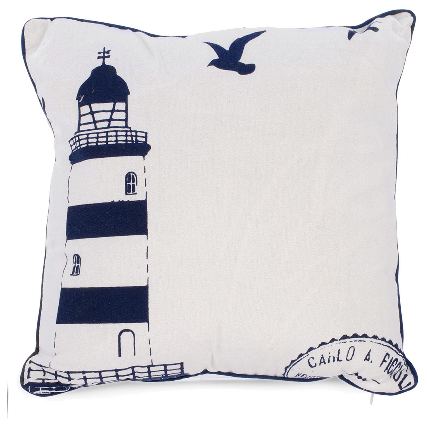 Lighthouse Motif Cushion 14" x 14"