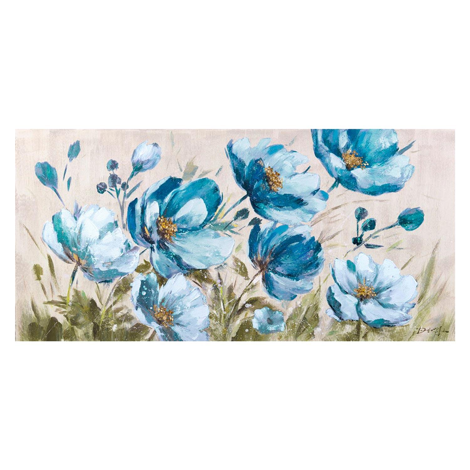 Canvas Art 36" x 18" Blue Peonies