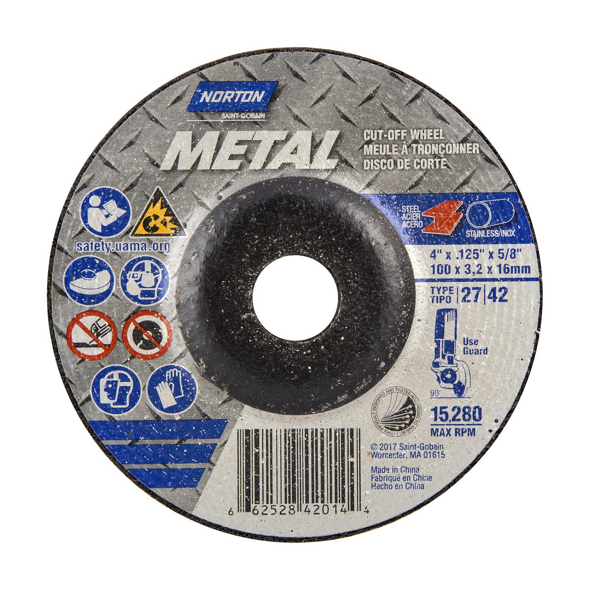 4" x 1/8" x 5/8" Depressed Center Metal Wheel