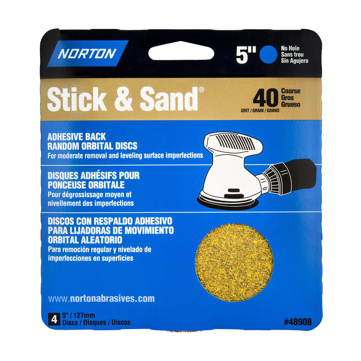 5" Stick & Sand Disc 40 Grit Disc-4/Pack