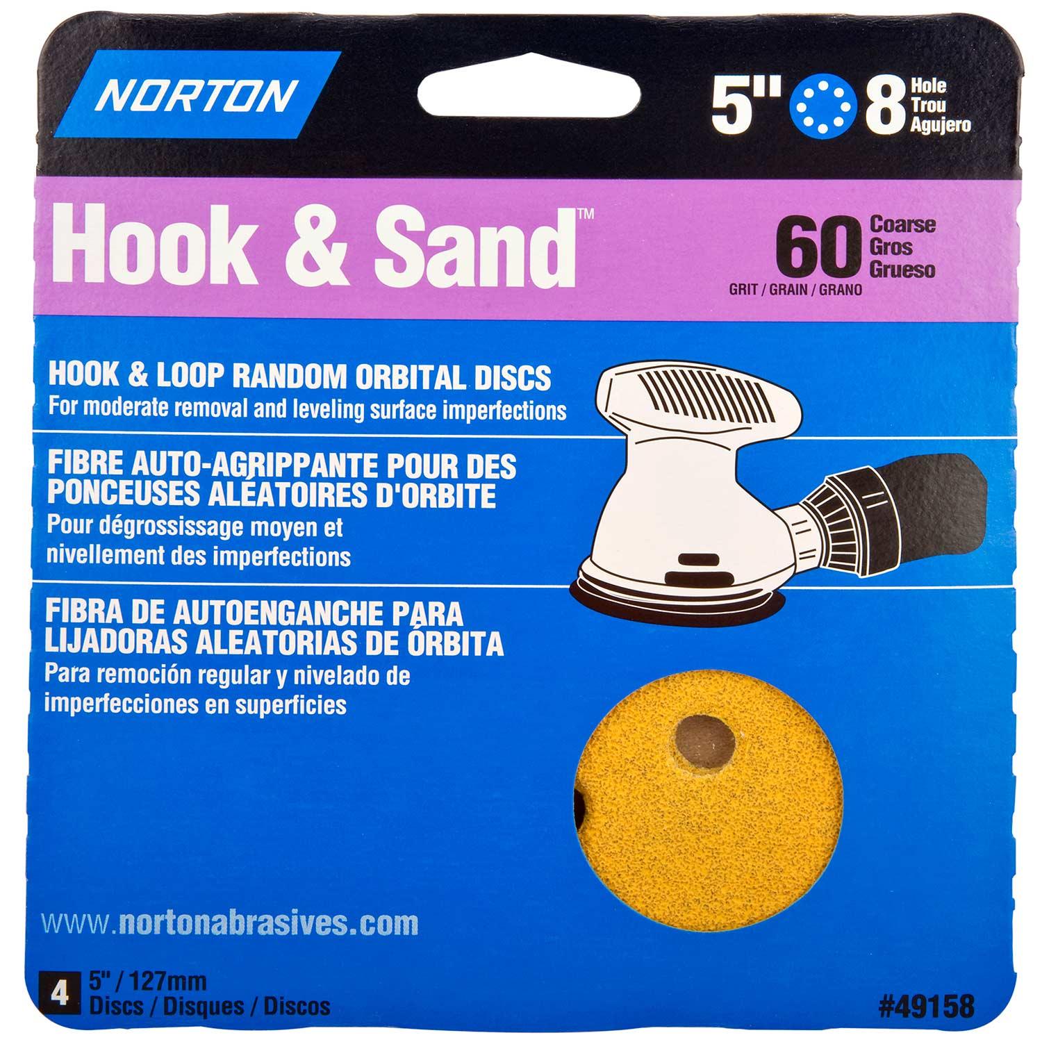 Disque ponçage Hook & Sand A/O 5 po x 8T 60 gr 4/pqt