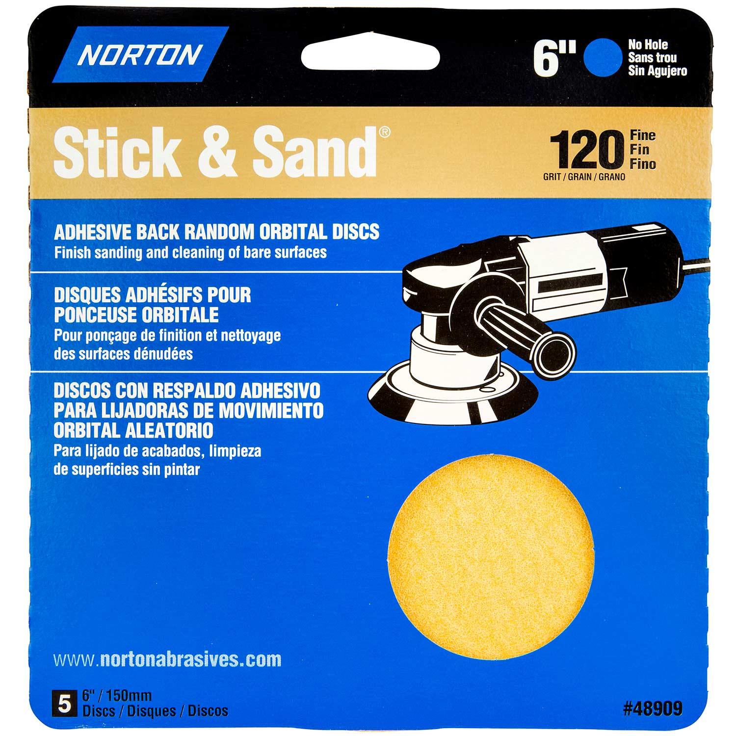 Disques 6 po Stick & Sand A/O 120 gr 5/pqt