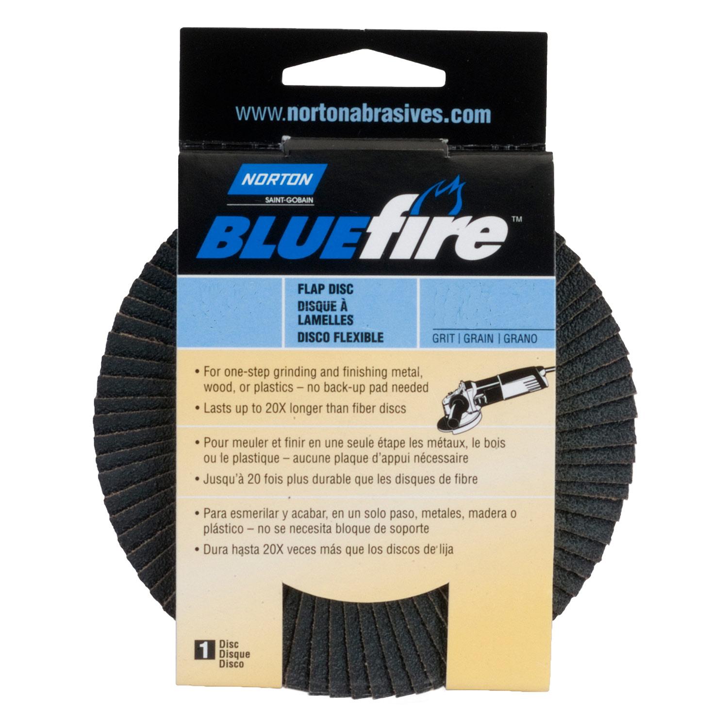 Disque lamelles zircone Bluefire 4 1/2 x 5/8 po-11 40 gr