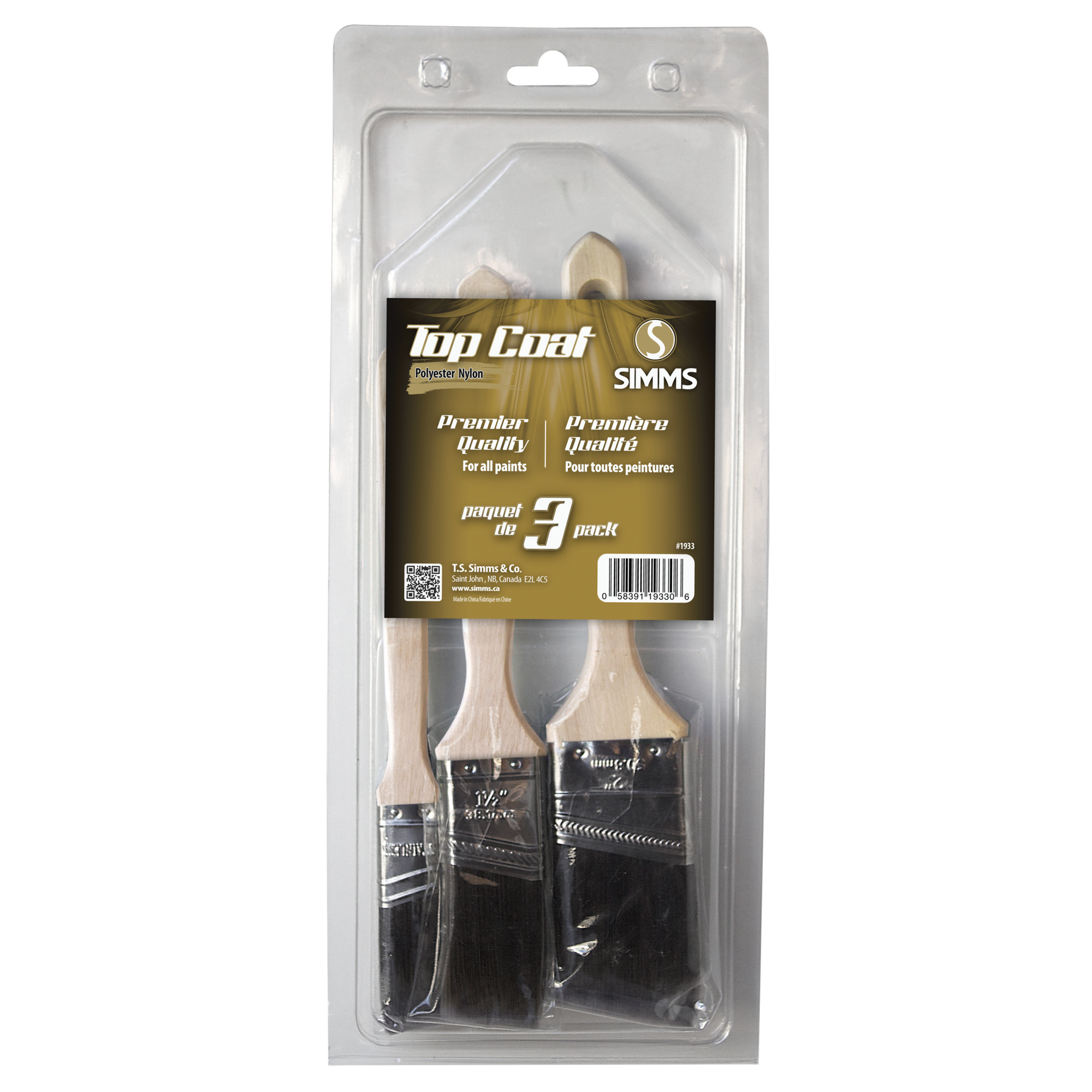 3 Piece Polyester Angular Brush Set