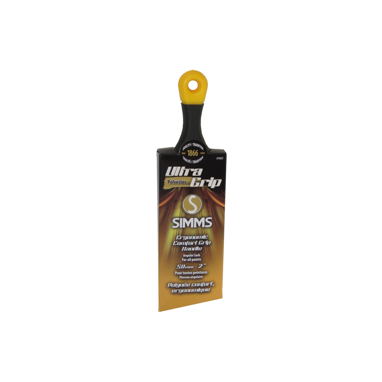 Pinceau angulaire poly Ultra Grip 50 mm m. court