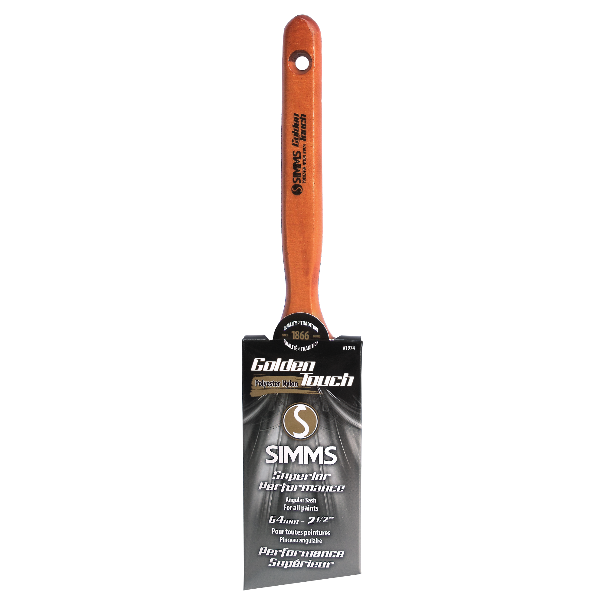 Pinceau angulaire en poly/nylon Golden Touch 64 mm
