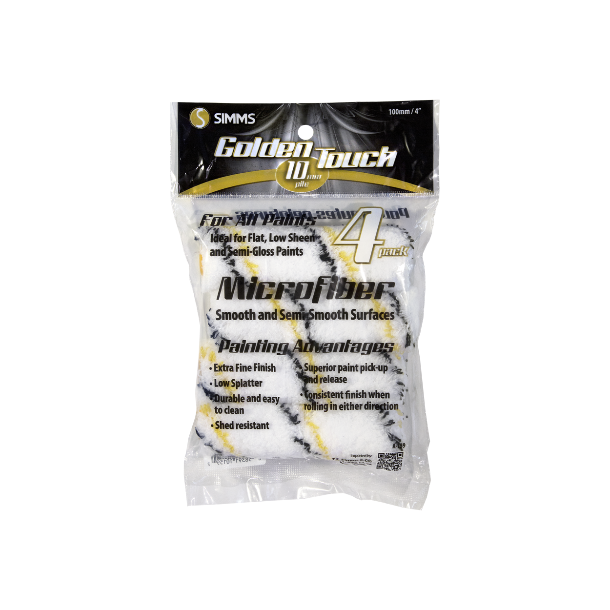 Mini rouleau en microfibre, 4/pqt