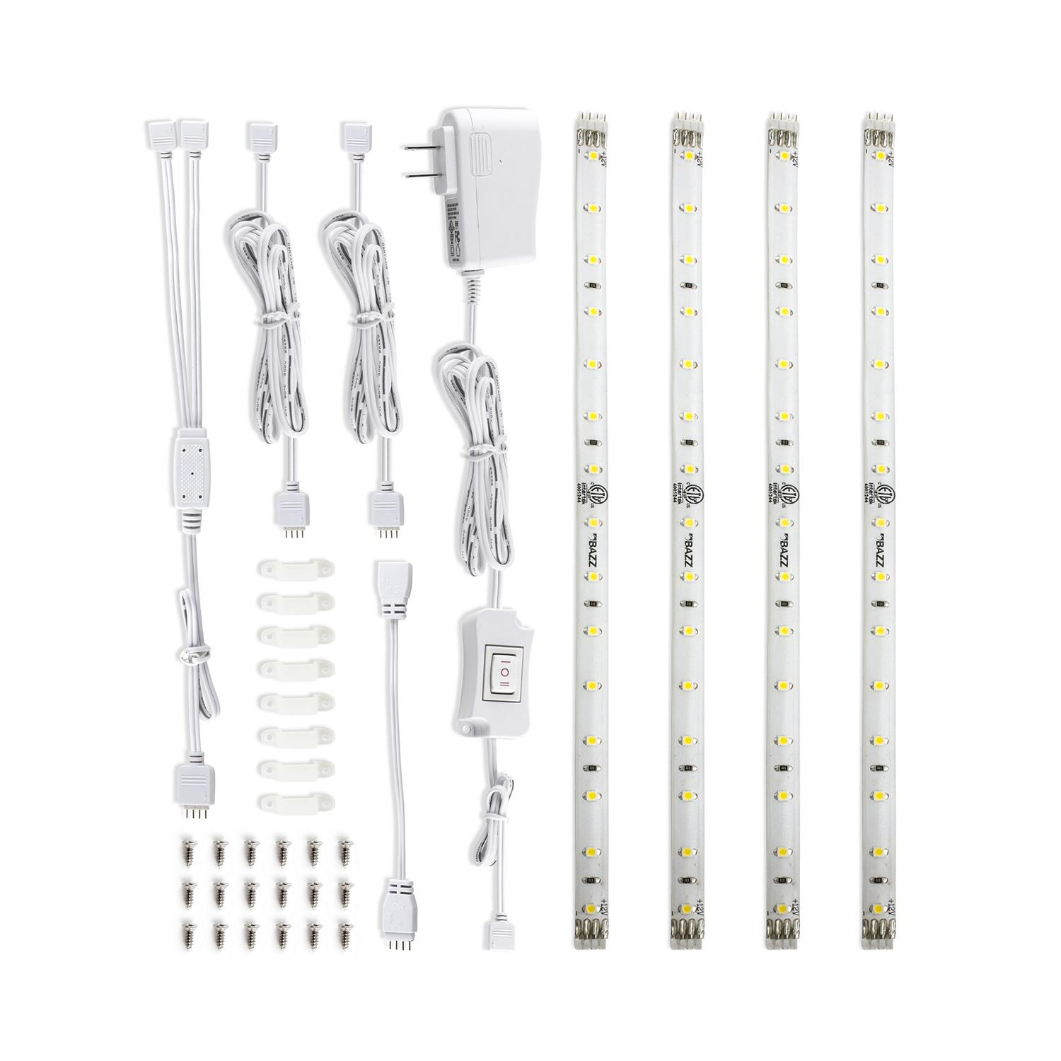 10'' 1W LED Undercabinet Strip Water Resistant-4/Pack