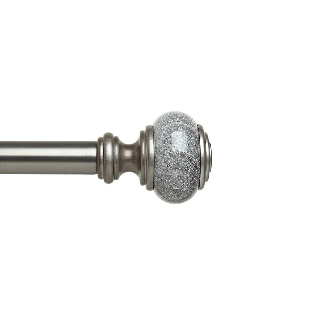 Marbello 1" x 36"-72" Nickel Drapery Rod