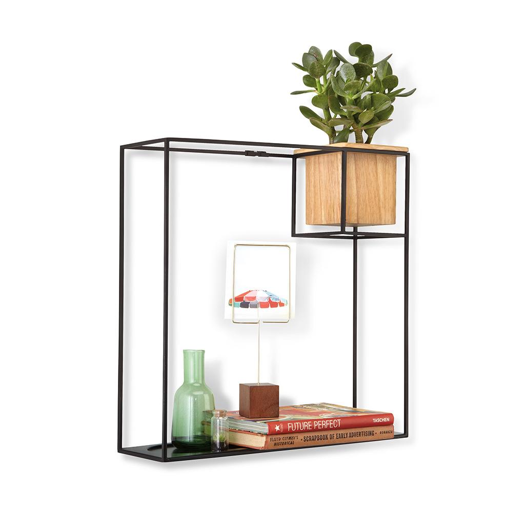 Cubist Large Black and Wood Wall Display