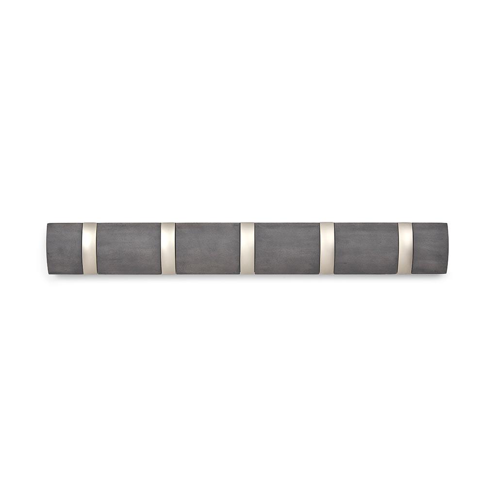 Flip 20" Driftwood/Nickel 5 Hook Rail