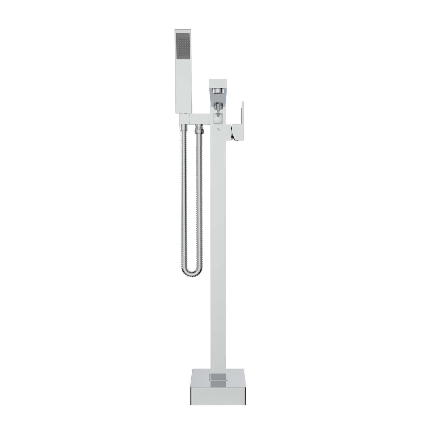 Floor Mounted Bath Filler with Handheld Shower
