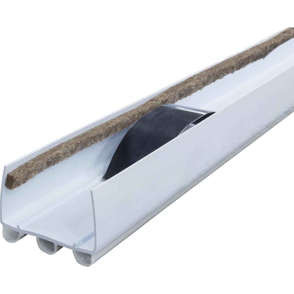 Bas de porte en U en vinyle 36 po ailerons caoutchouc blanc