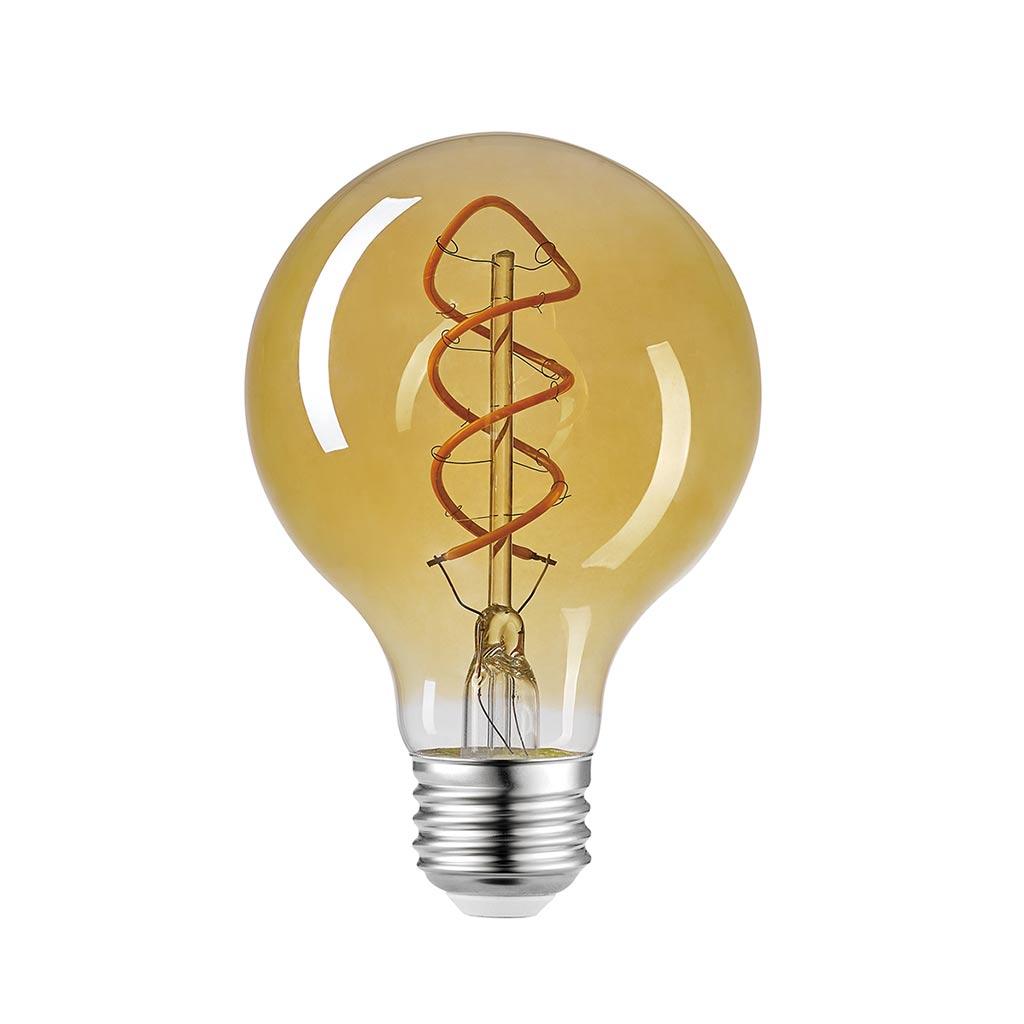 Ampoule spirale DEL E26 G25 6,5 W ambre