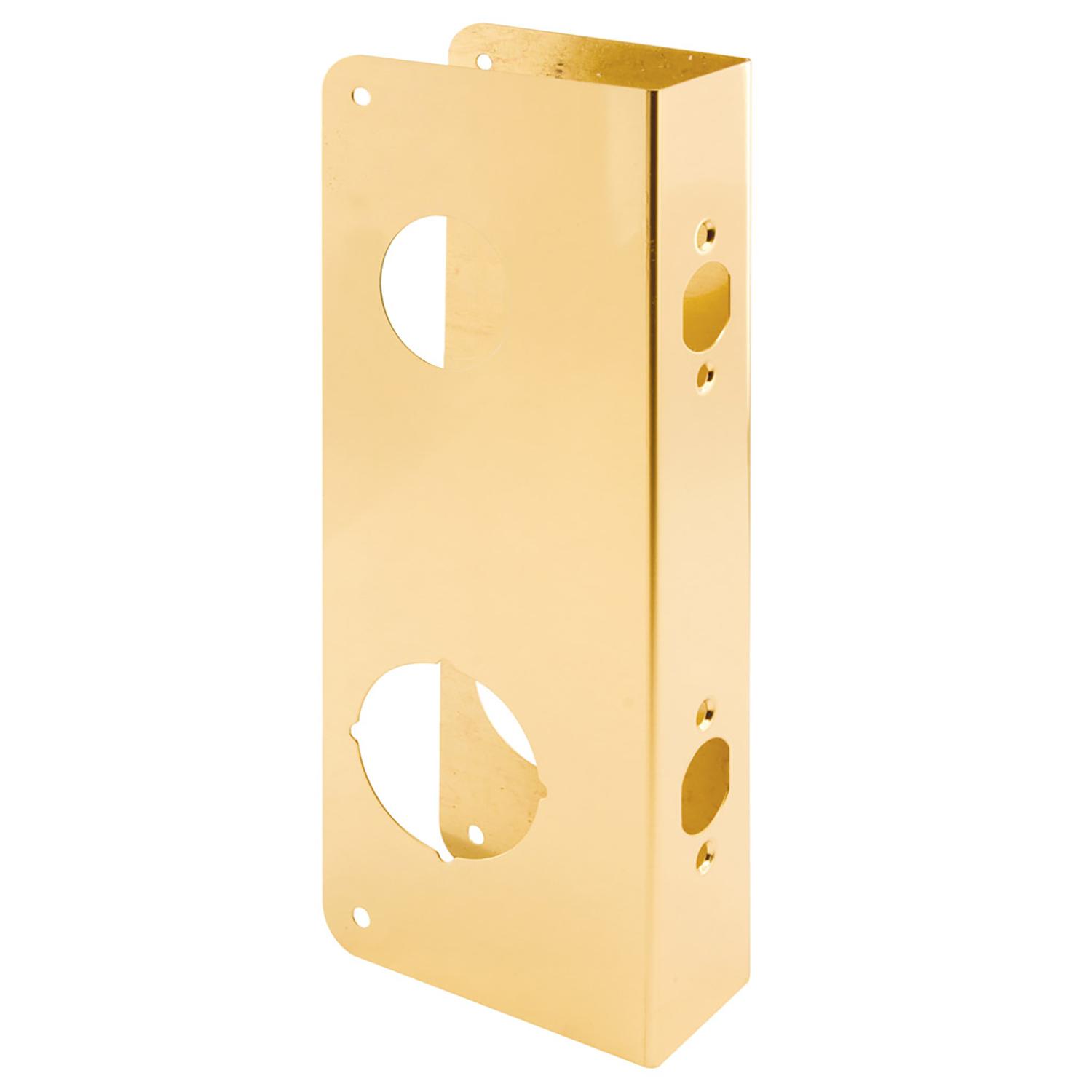 Door Reinforcer, 2-3/4"Bs X 1-3/4"Th, Brass Finish, N/Recess