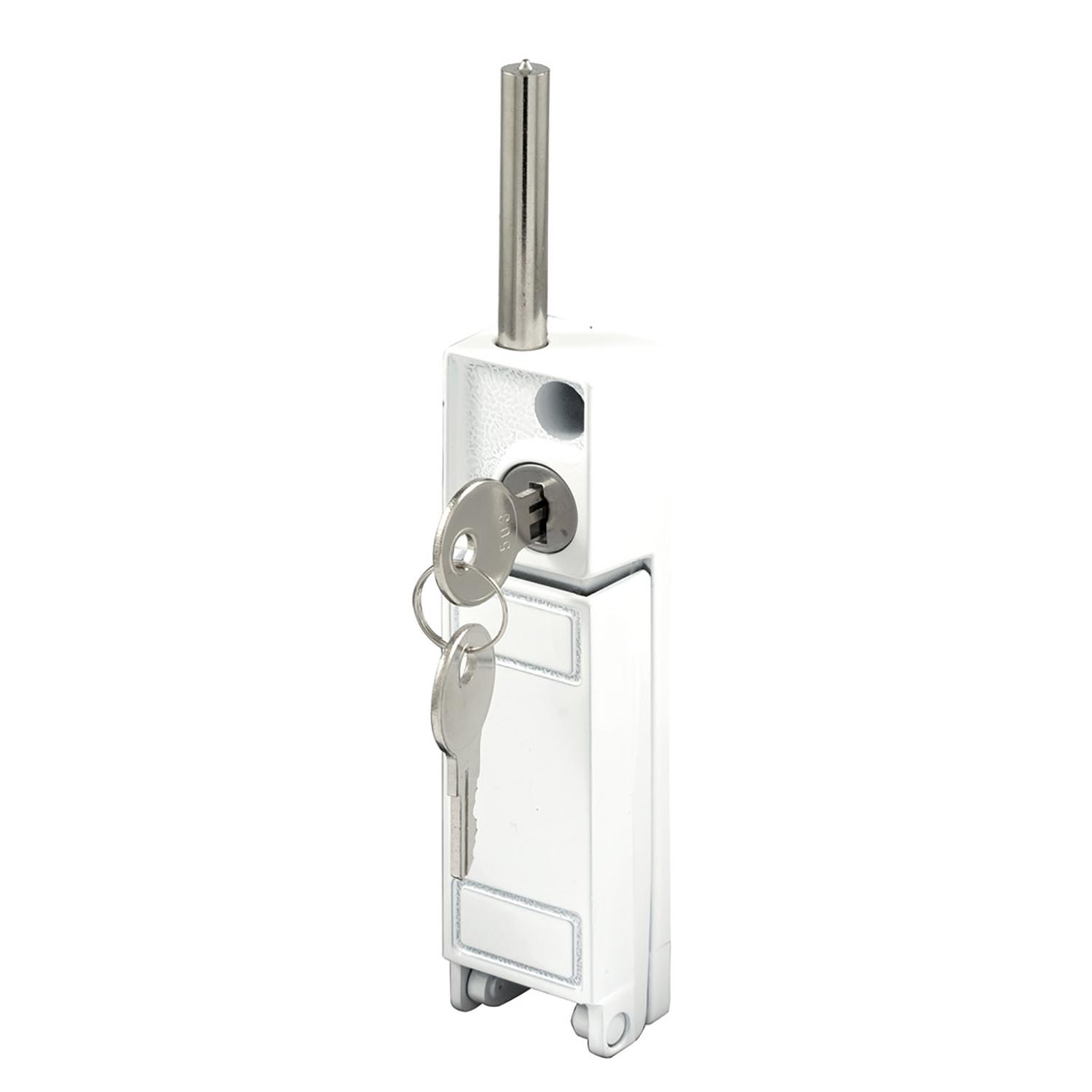Deadbolt Lock, Keyed, White Finish