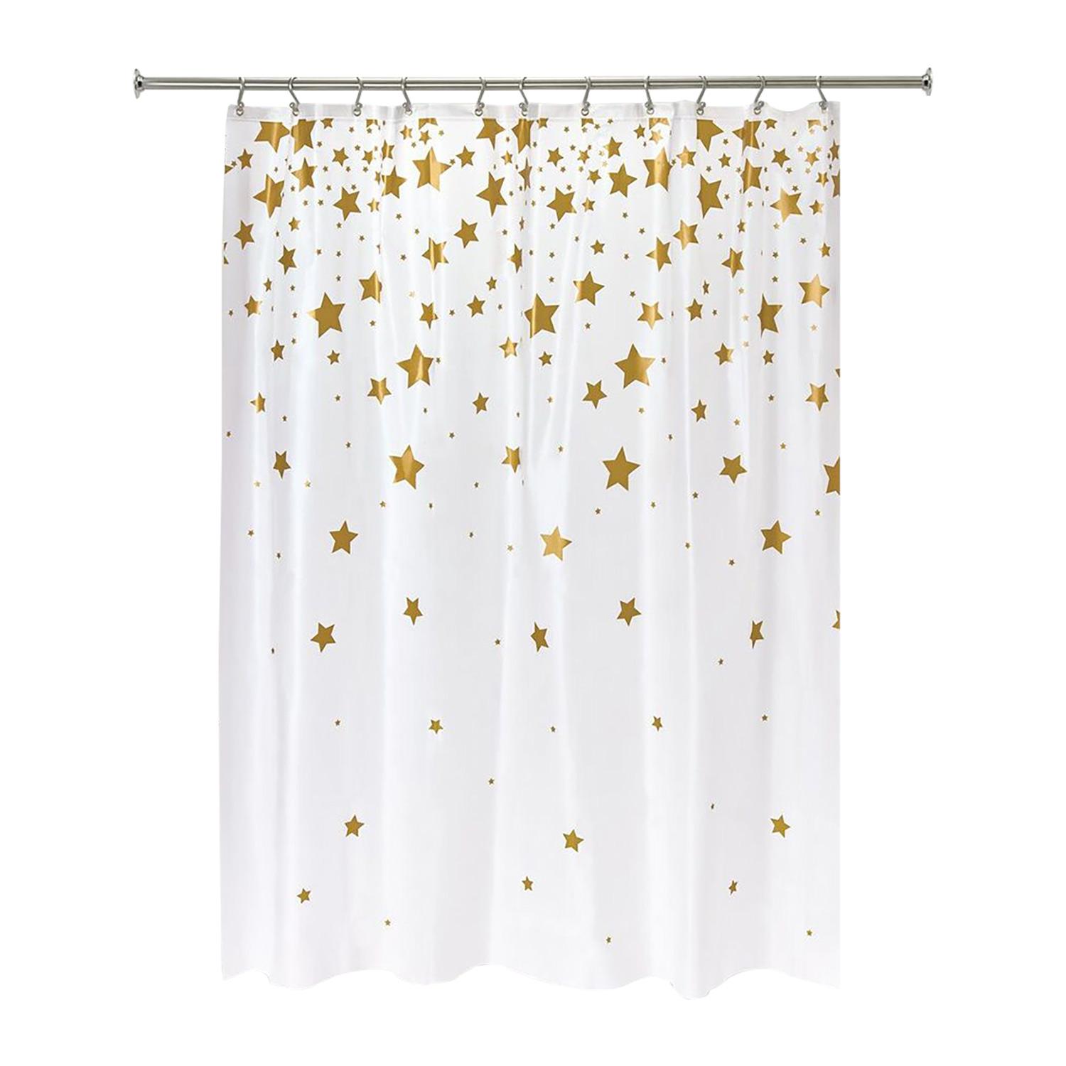 72" x 72" Falling Stars PEVA Shower Curtain