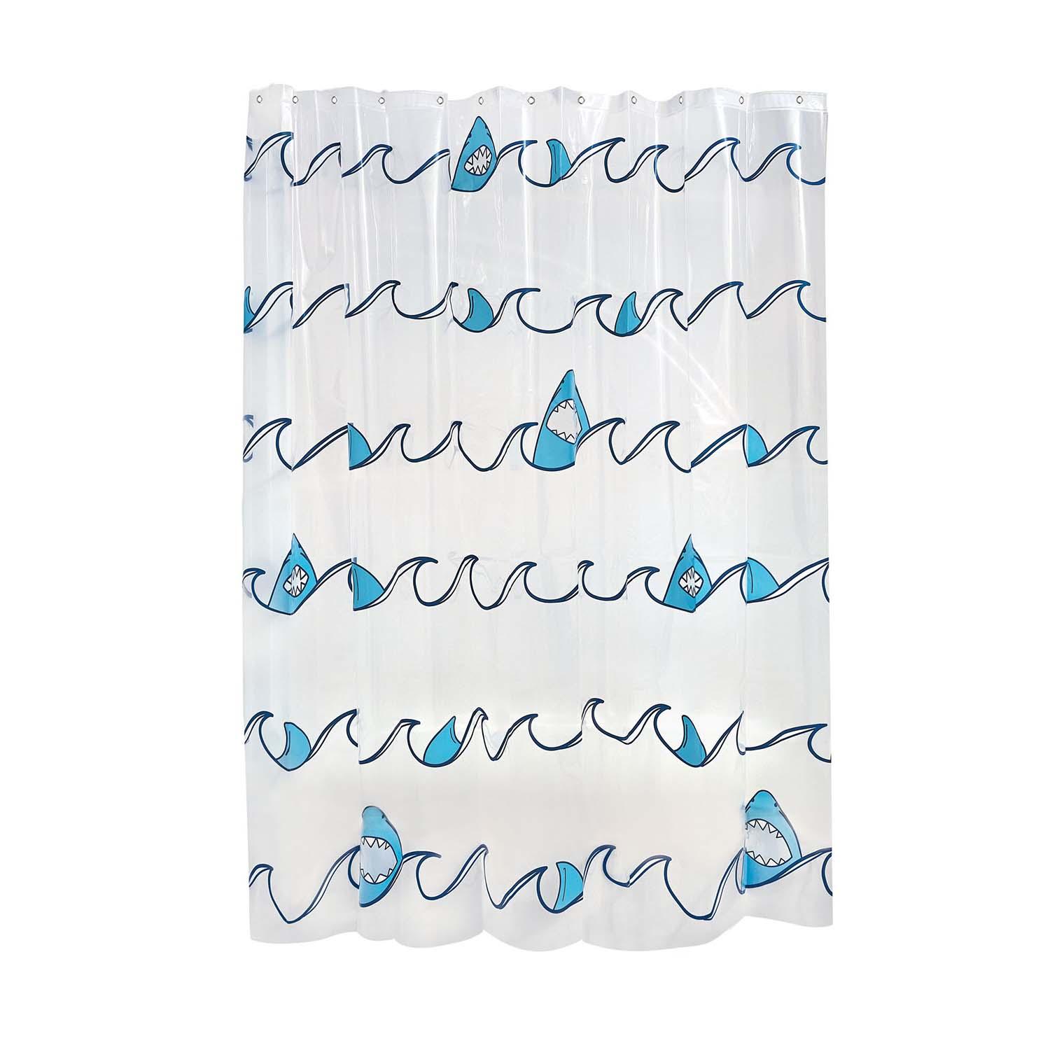 72" x 72" Shark PEVA Shower Curtain