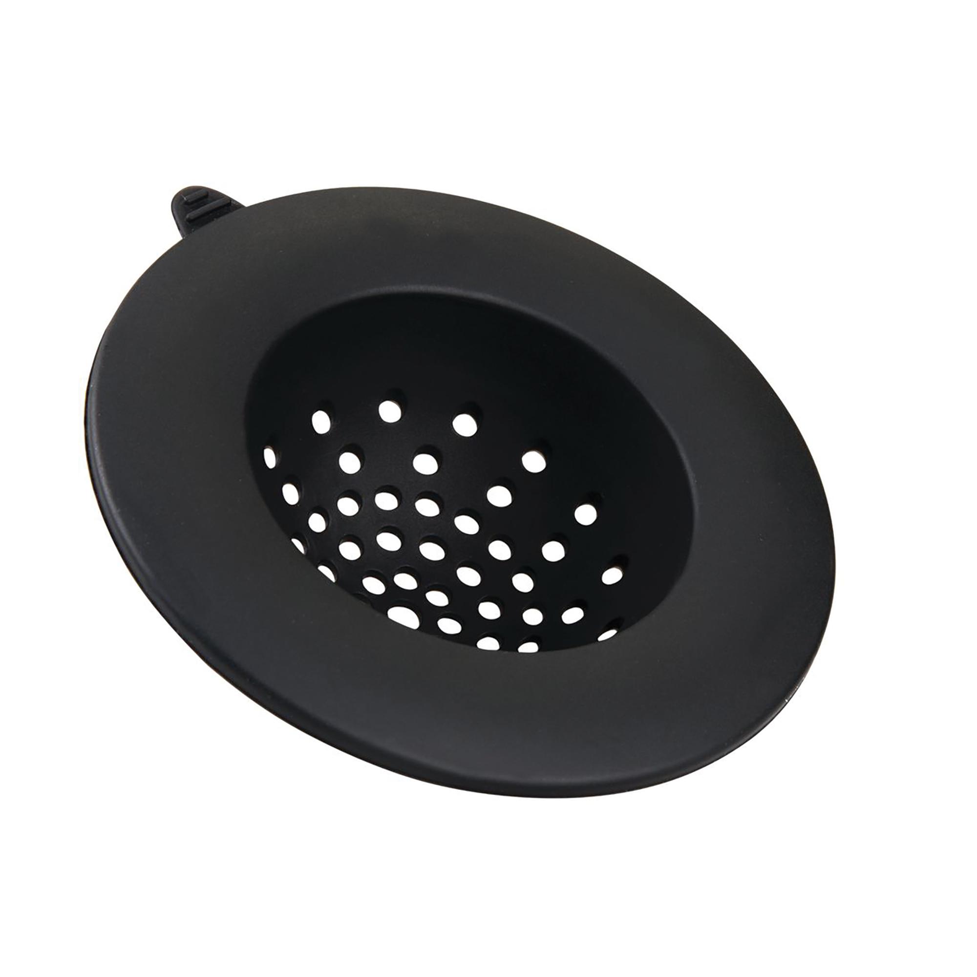 Crépine d'évier de cuisine en silicone noir
