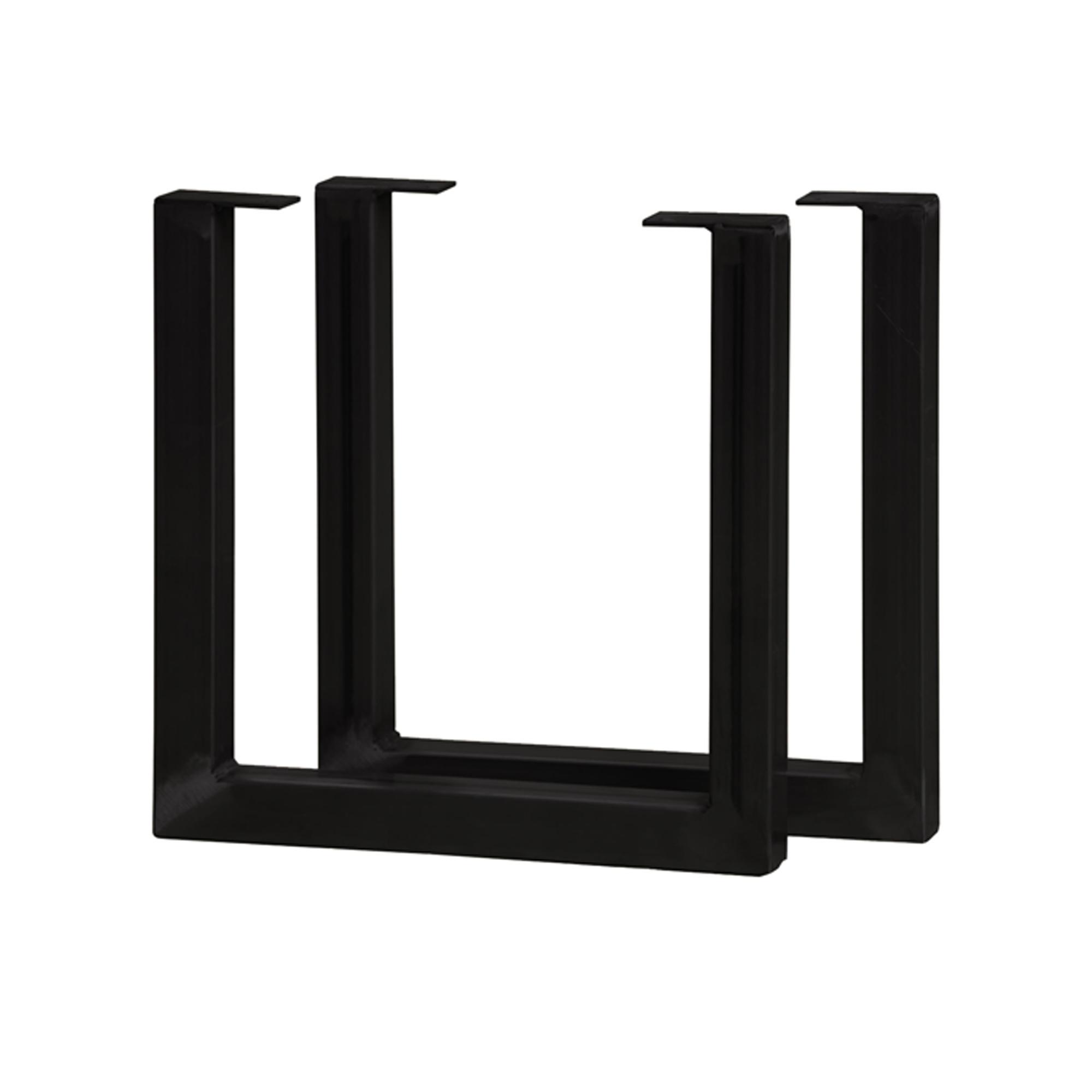 Pattes en U 15 po H x 15 po La, noir, 2/pqt