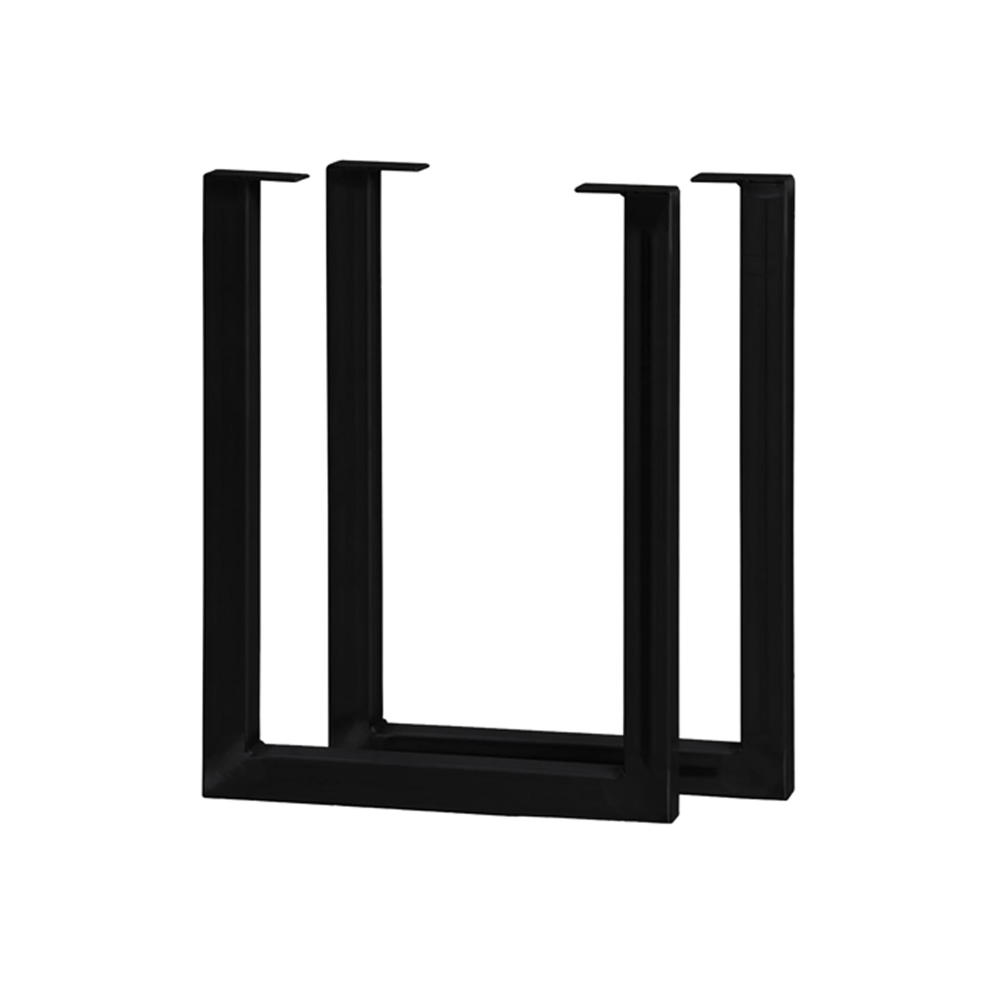 Pattes en U 20 po H x 15 po La, noir, 2/pqt