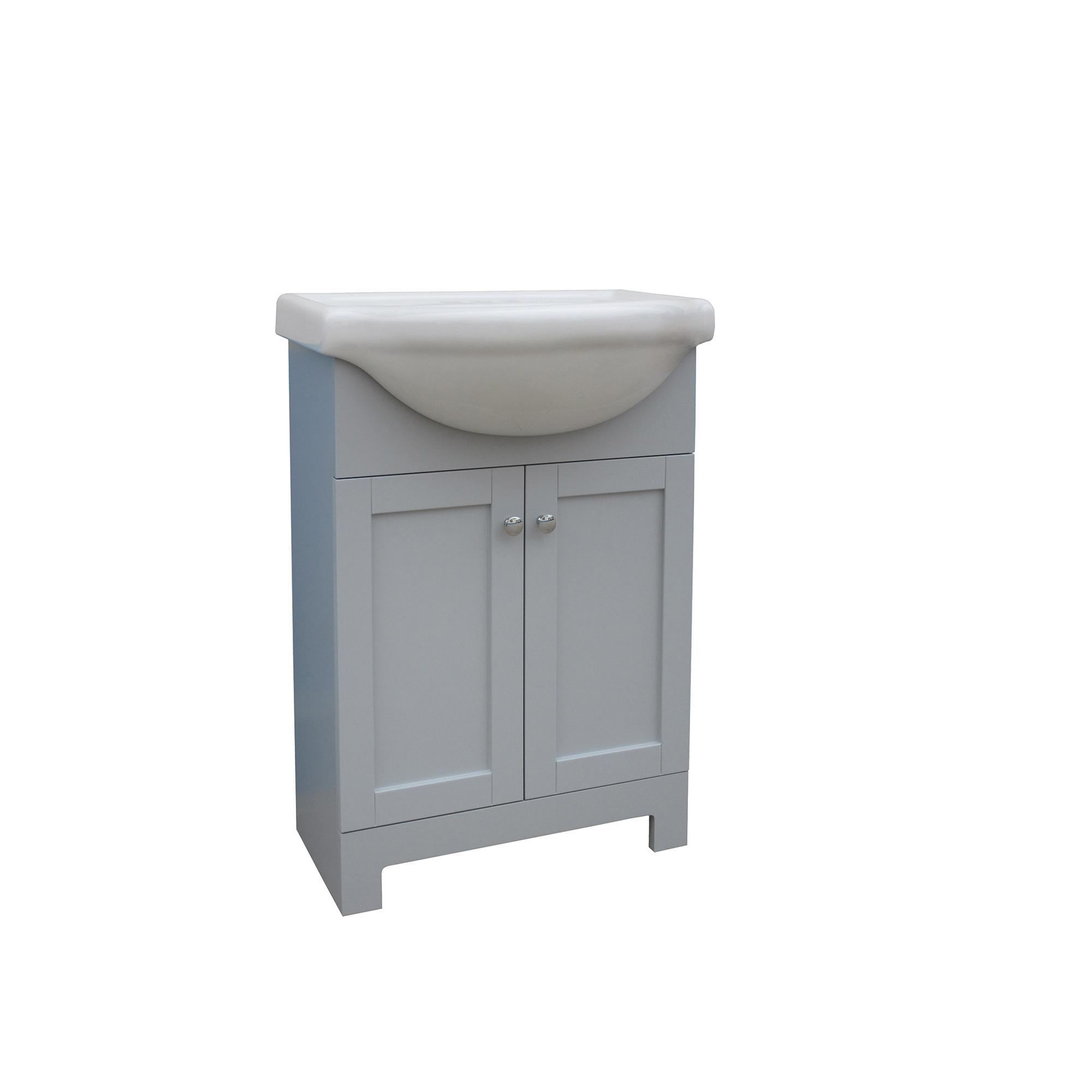 Meuble-lavabo gris de 24 po avec dessus en céramique