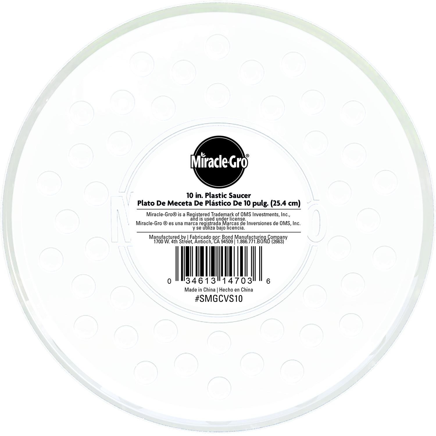 Soucoupe en plastique transparent 10 po