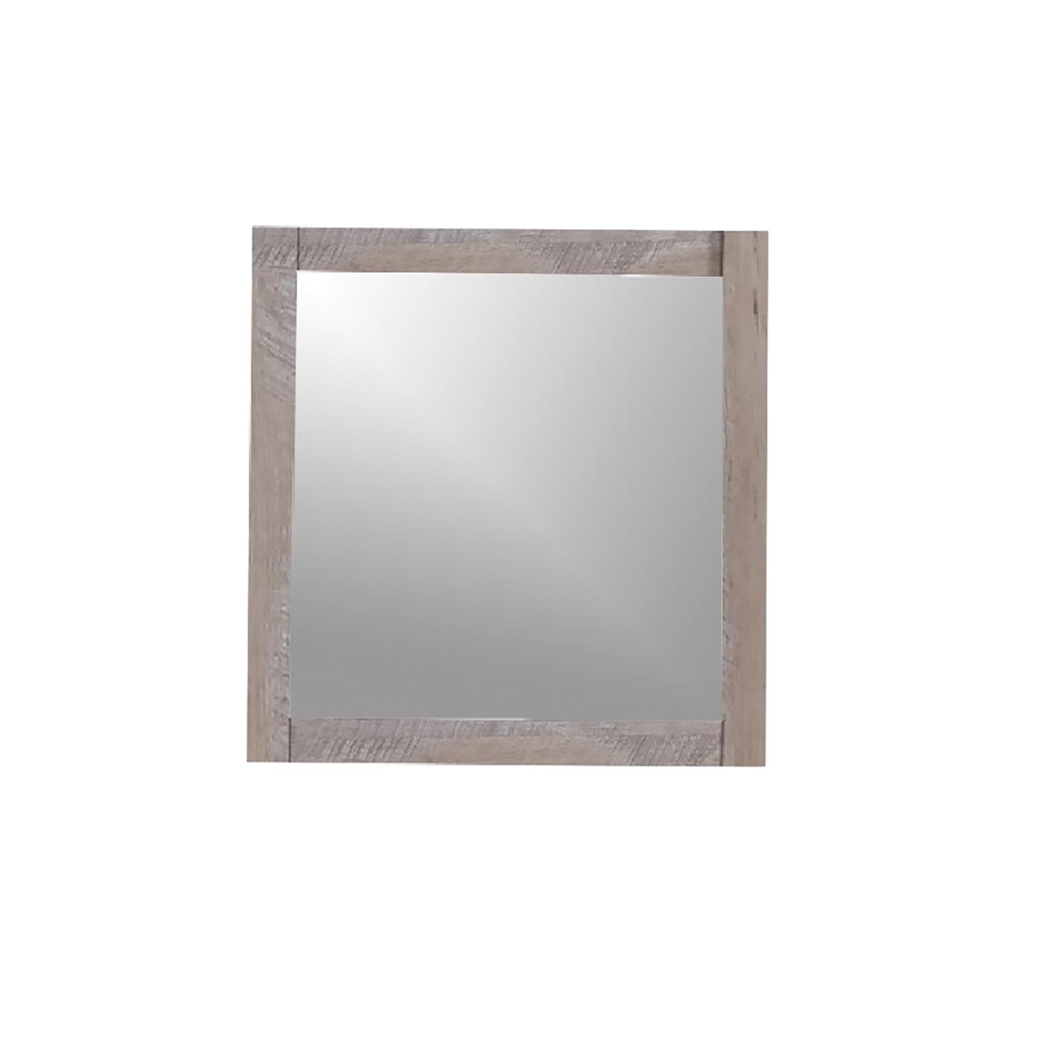Miroir nervuré 35 1/2 x 29 1/2 po, bordure 2 1/2 po, brun