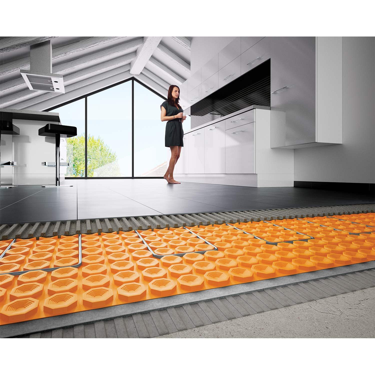 Ditra Heat Membrane Roll 3'2-5/8" X 41'10-3/4" = 134.5 Sf
