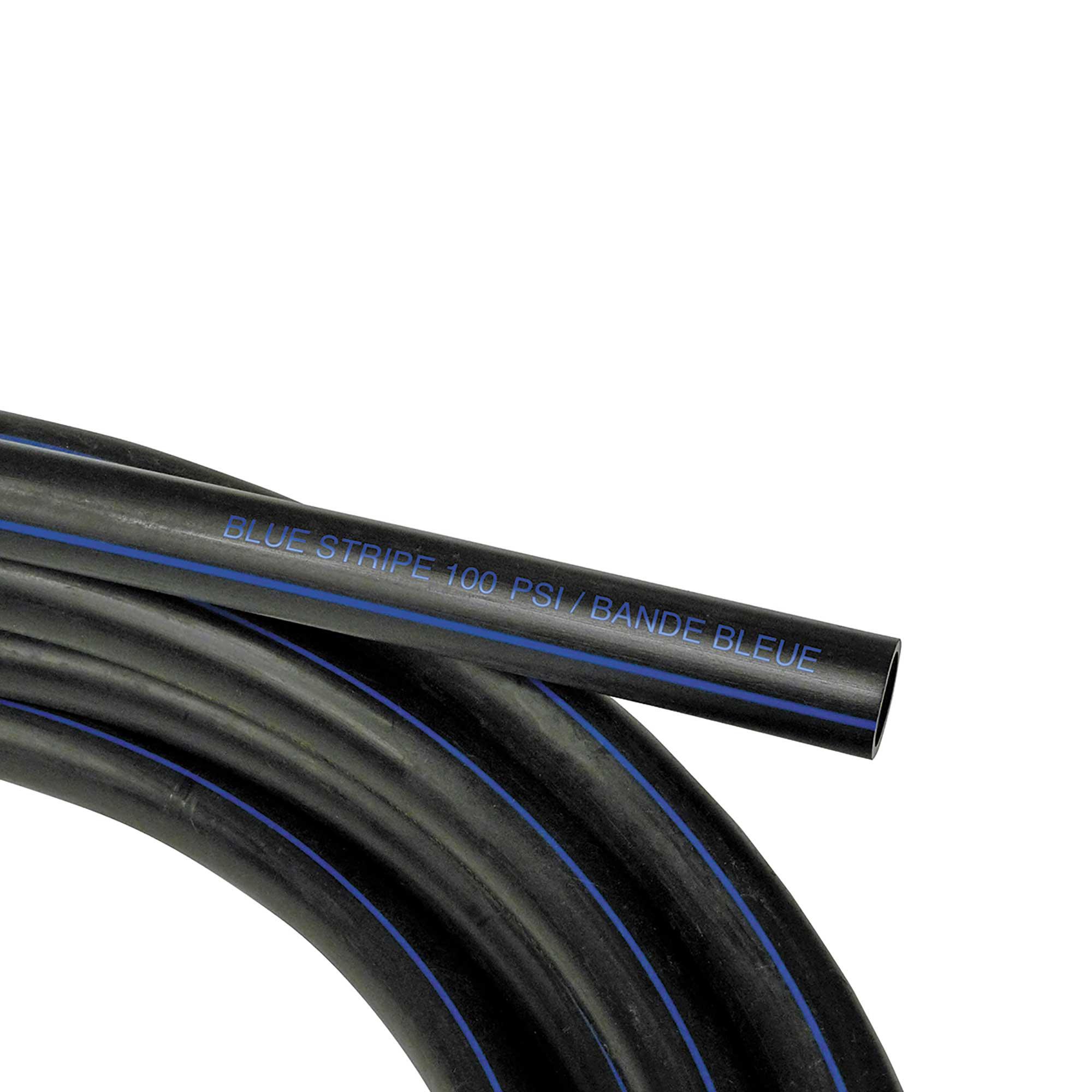 Poly Pipe 1-1/4"x1000' Blue Stripe 100 PSI