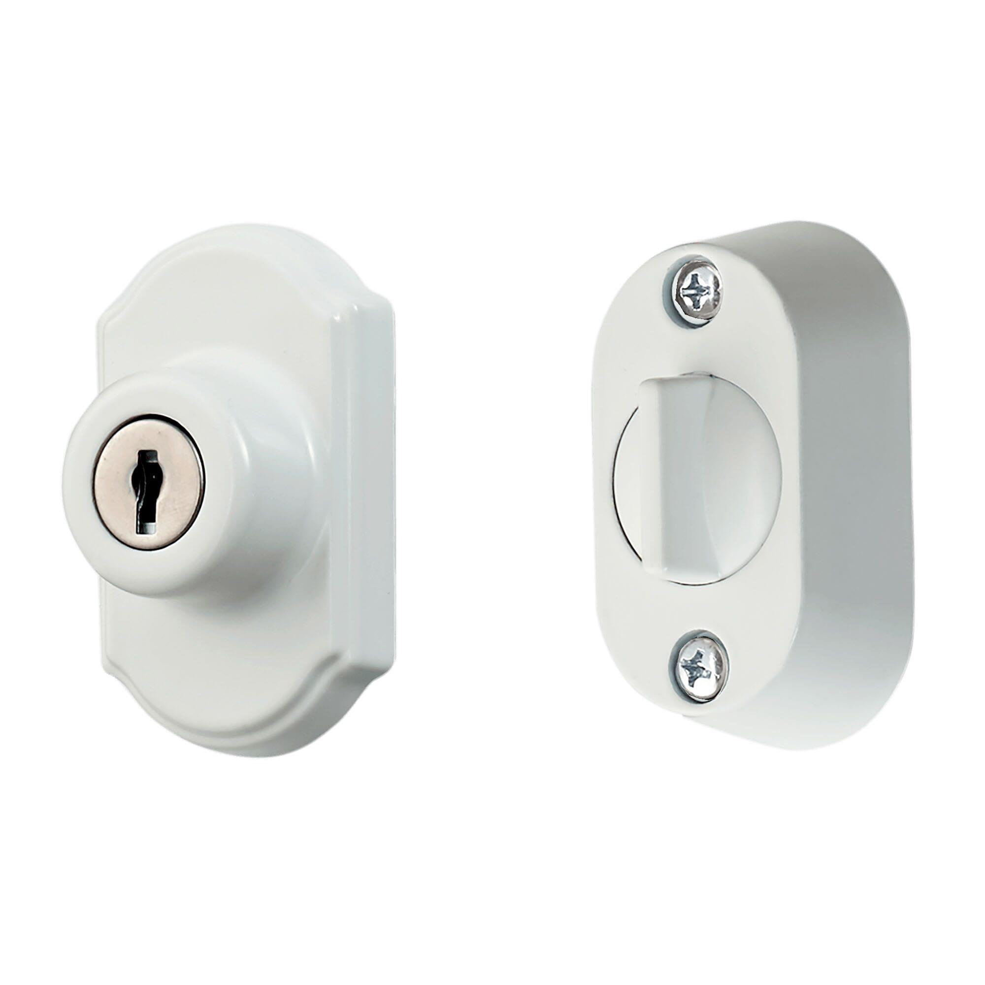 Keyed Deadbolt In White