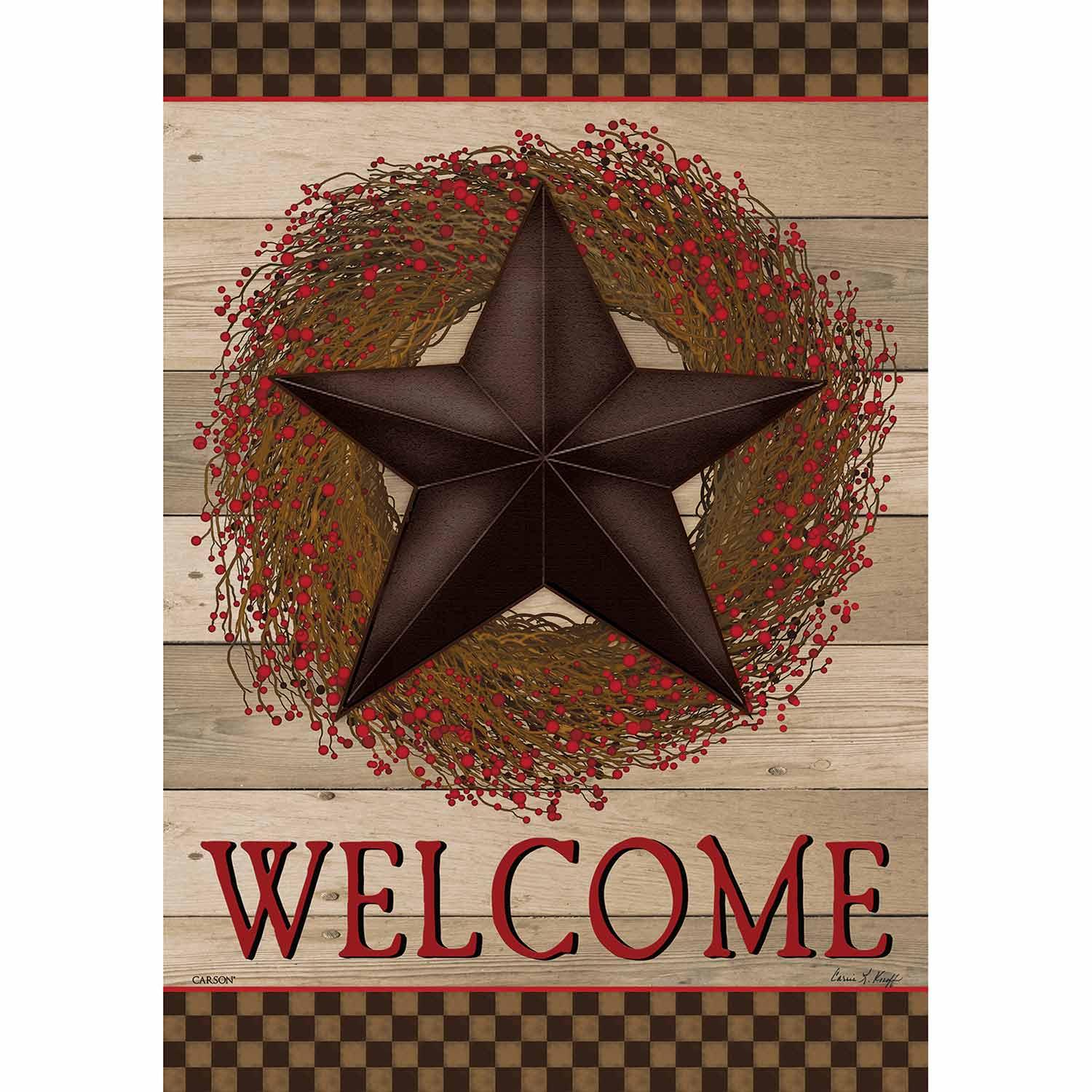 Fall Garden Flag Welcome Barn Star