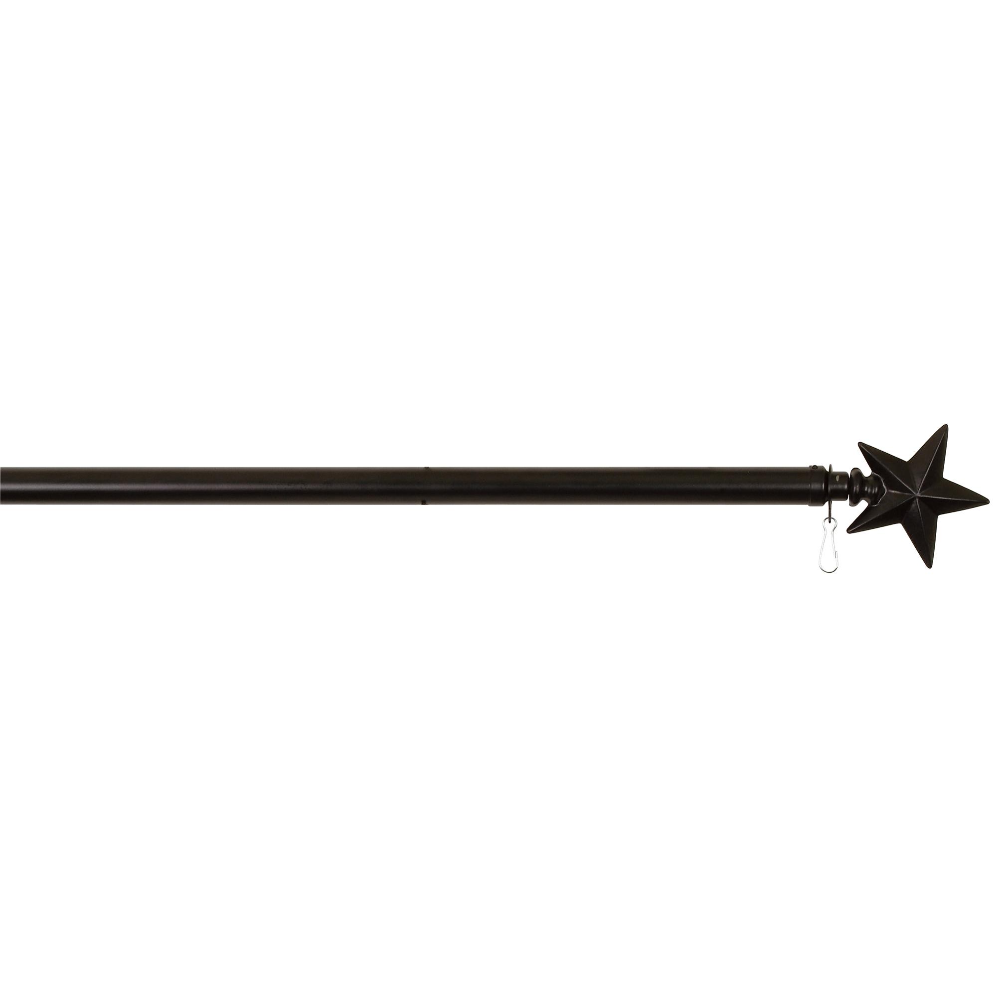 Porte-drapeau en métal à étoile 60 po noir