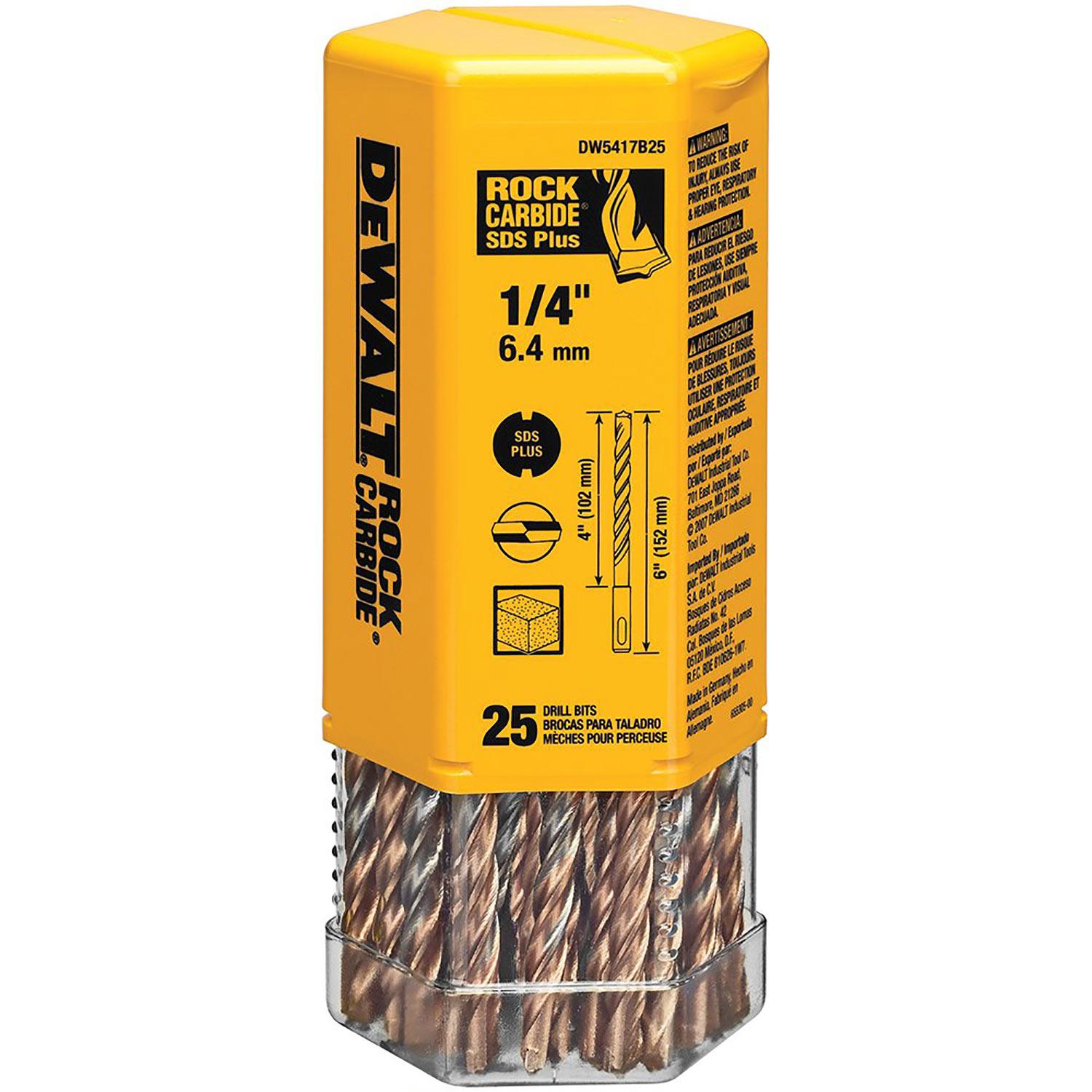1/4 Inch x 4 Inch x 6 Inch SDS Plus Bit-25/Pack