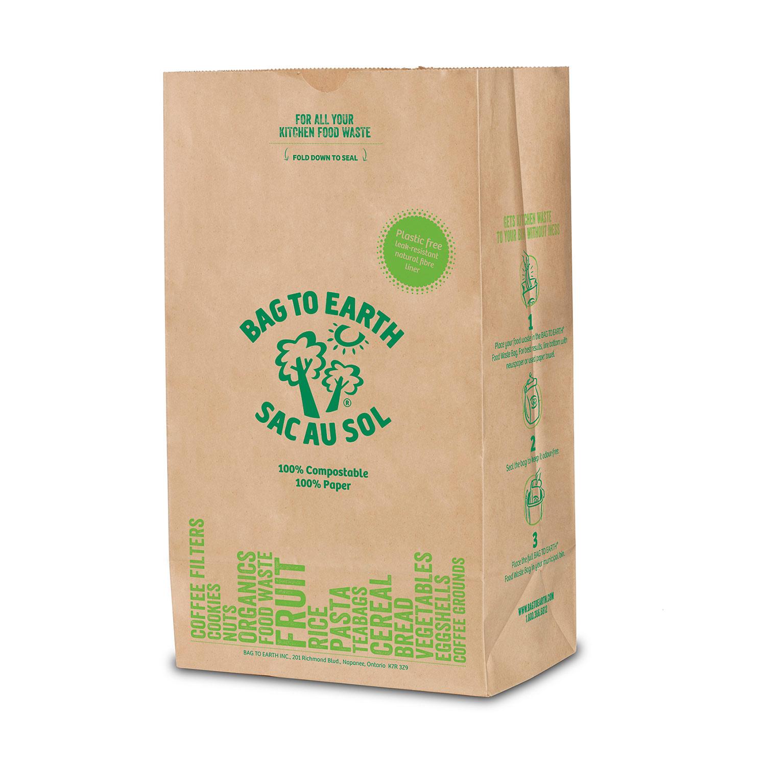 Sac en papier à ordures alimentaires, grand