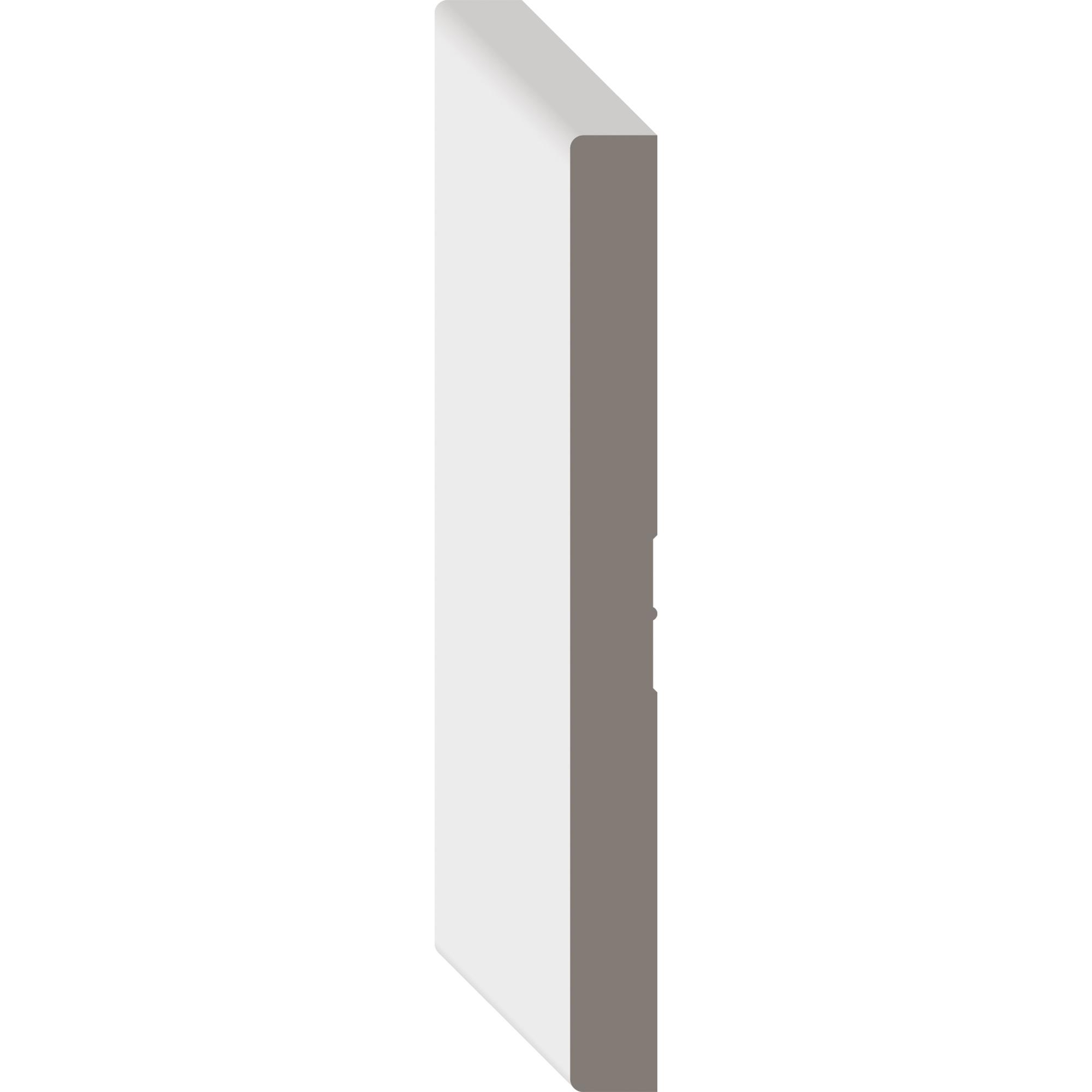 1/2" x 5-1/2" x 16' Primed MDF Baseboard