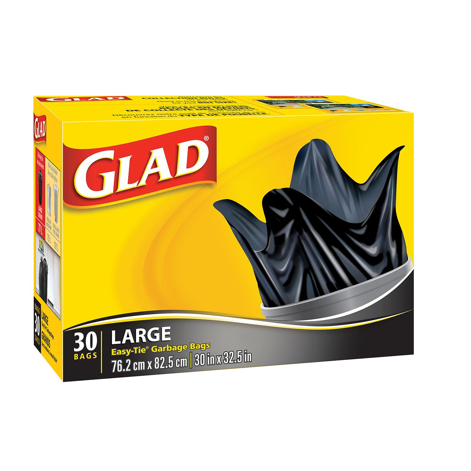 Grand sac à ordures Glad noir