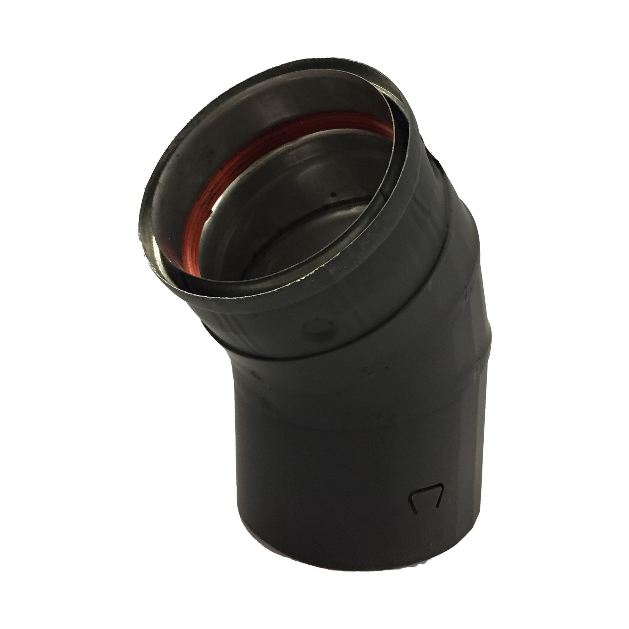 4" x 45 Degree Elbow Pellet Vent Black