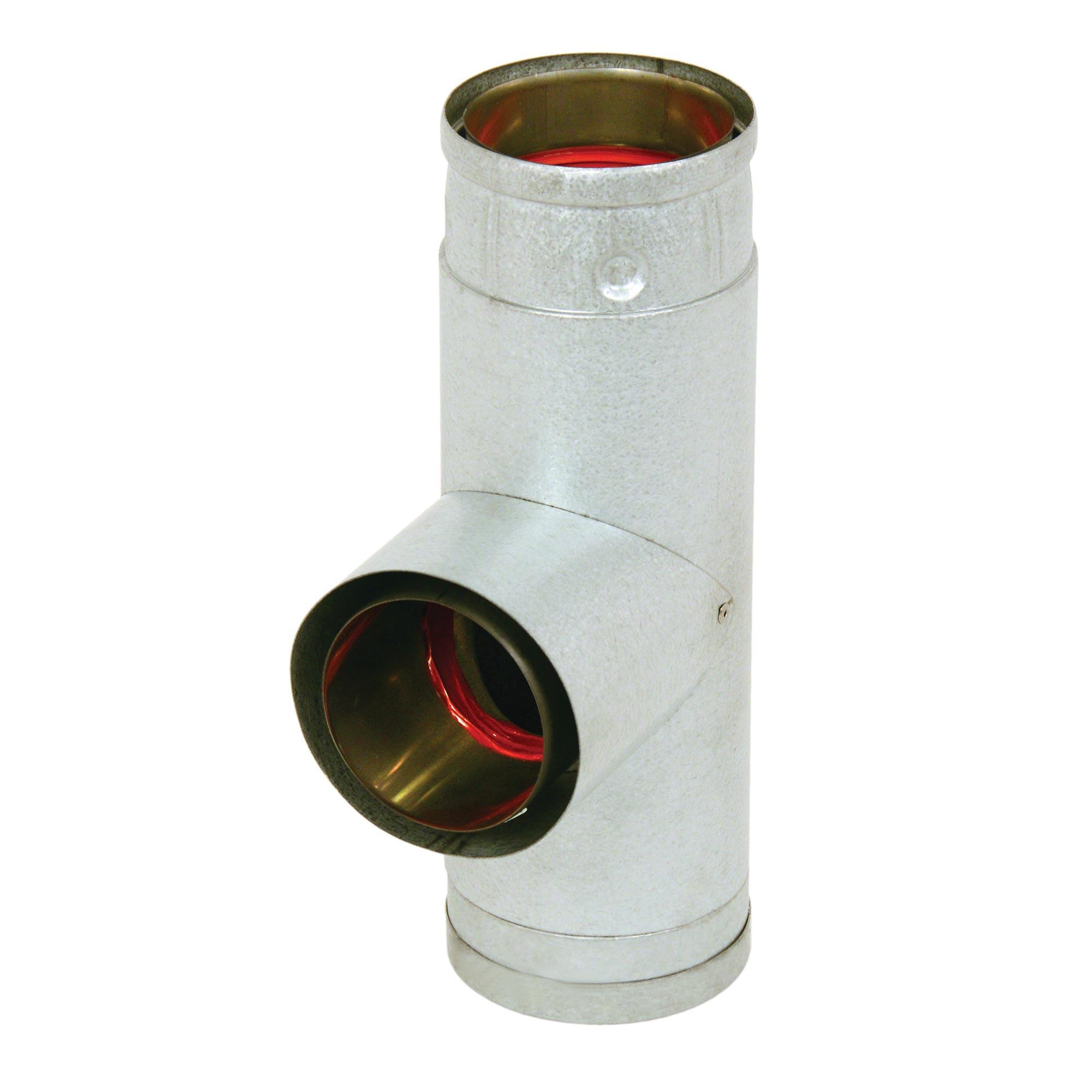 4" x 4" x 4" Tee And Cap Pellet Vent Black