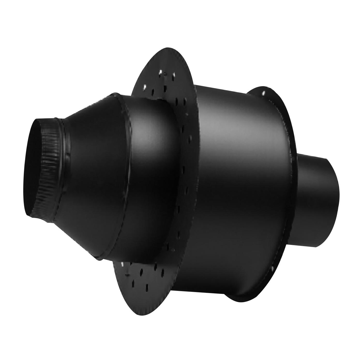6" Insulated Wall Thimble Black Stove Length