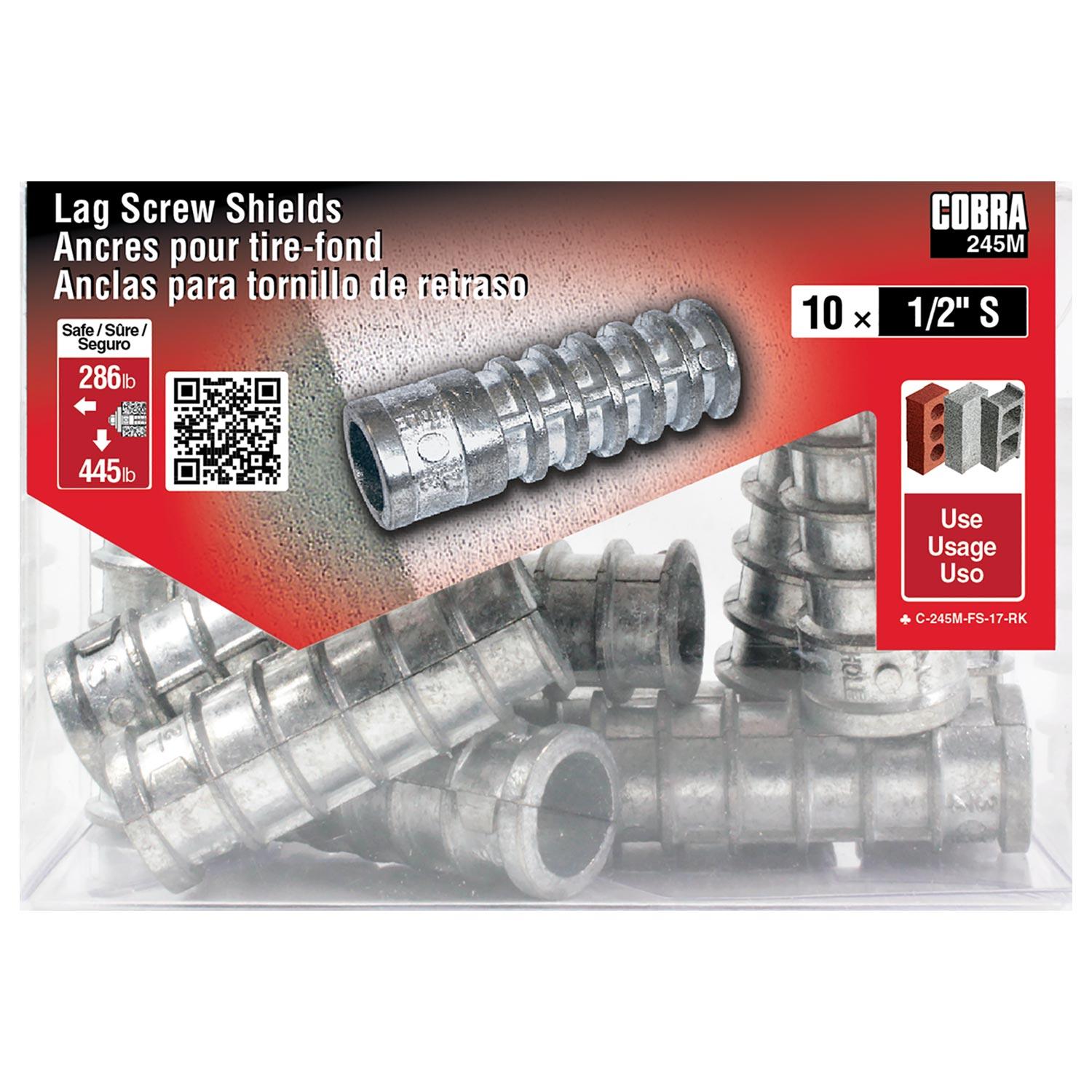 Lag Screw Shields 1/2" S-10/Pack