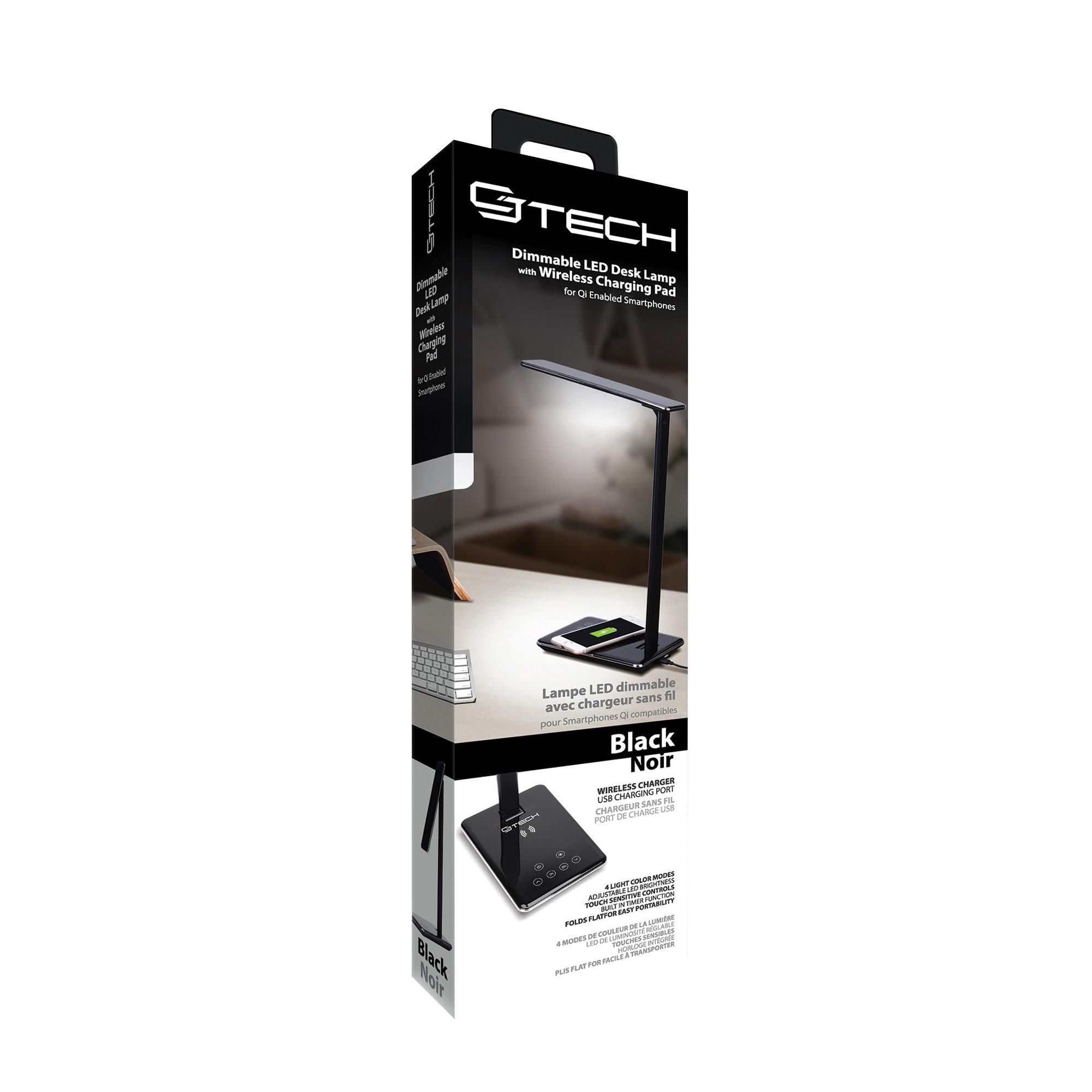 Lampe bureau DEL à recharge sans fil et câblé intégré