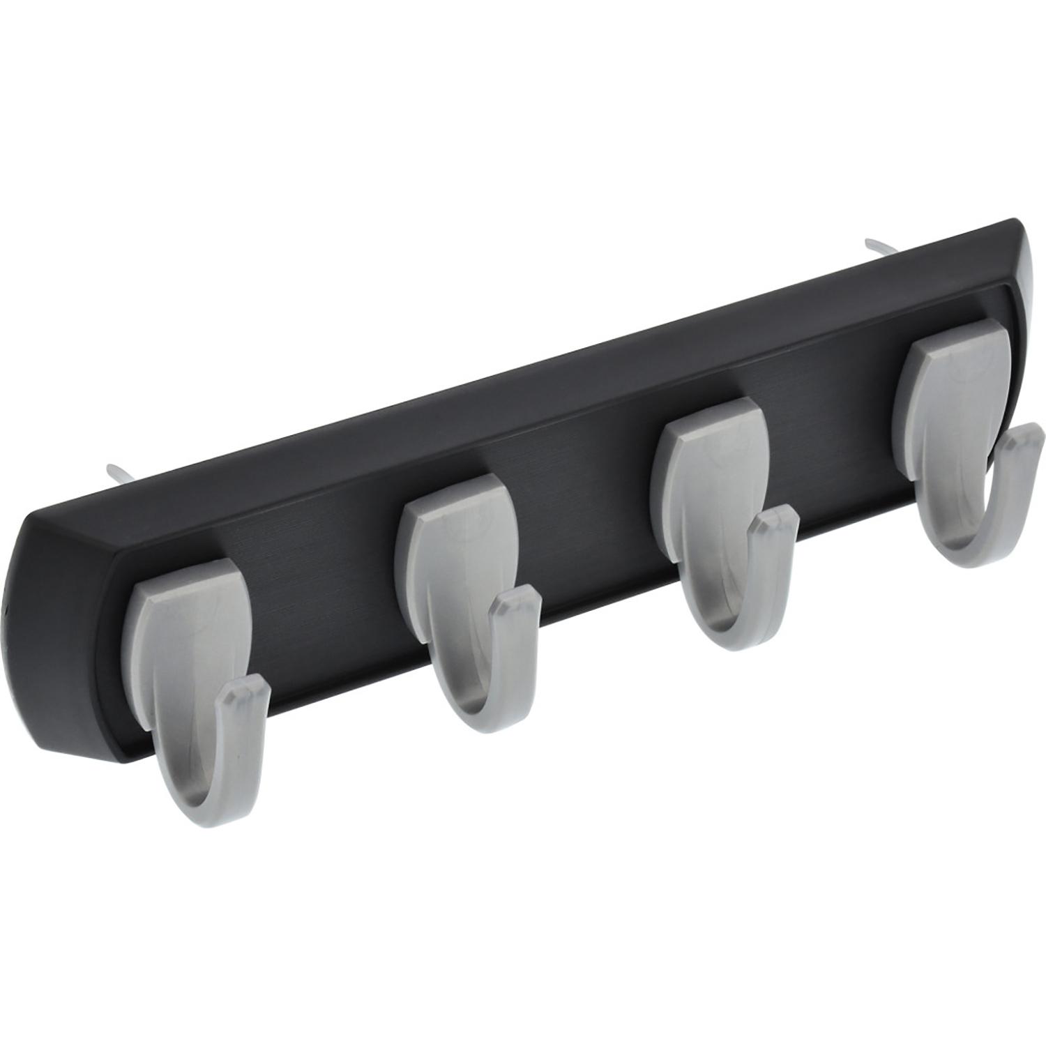 Black Rail with Oval Satin Nickel Hooks