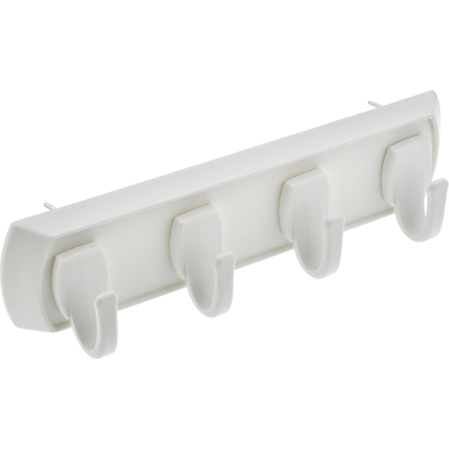 White Rail with Oval White Hooks