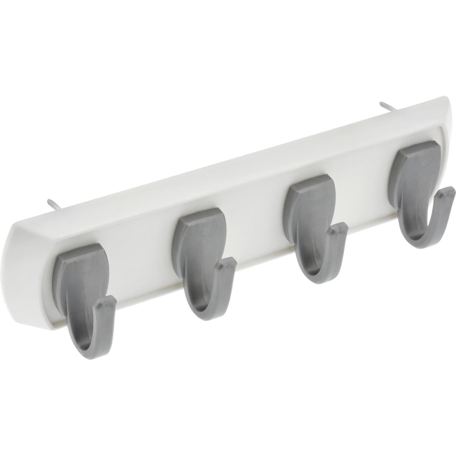 White Rail with Oval Satin Nickel Hooks