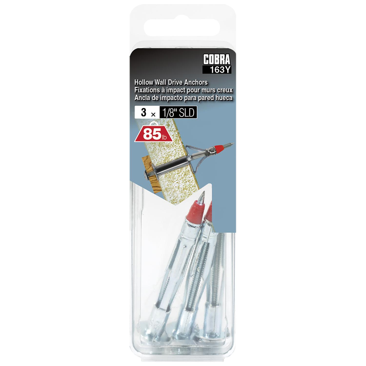 Hollow Wall Drive Anchors 1/8" SLD-3/Pack