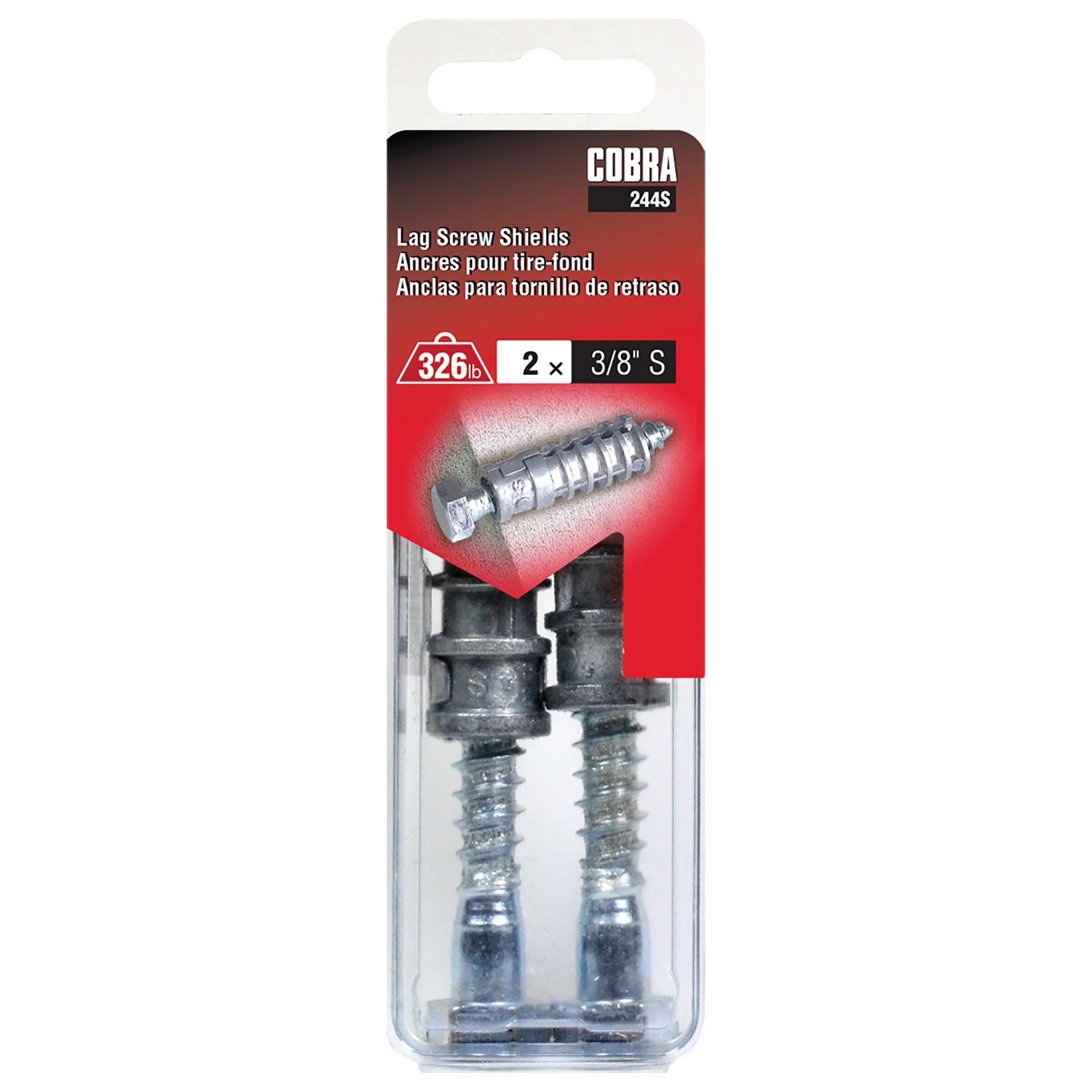 Lag Screw Shields 3/8" S + Lag Bolt-2/Pack